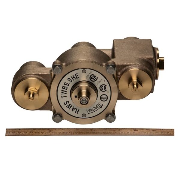 Haws Emergency Mixing Valve, Brass, Yellow, For Use With, Eyewashes, Showers, Showers with Eyewash - TWBS.SHE