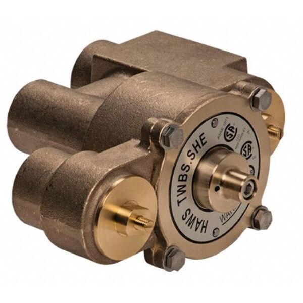 Haws Emergency Mixing Valve, Brass, Yellow, For Use With, Eyewashes, Showers, Showers with Eyewash - TWBS.SHE