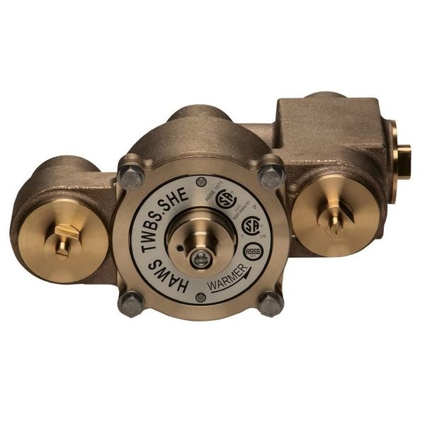 Haws Emergency Mixing Valve, Brass, Yellow, For Use With, Eyewashes, Showers, Showers with Eyewash - TWBS.SHE