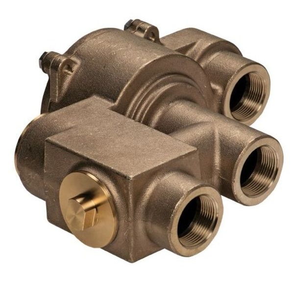 Haws Emergency Mixing Valve, Brass, Yellow, For Use With, Eyewashes, Showers, Showers with Eyewash - TWBS.SHE