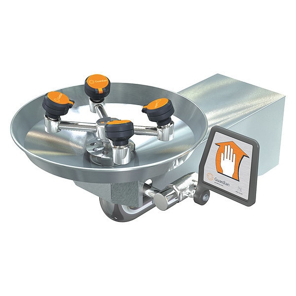 Guardian Equipment Plumbed Eyewash, Wall Mount, Plumbed, 8 5/6 in H., 11 1/6 in W - GBF1724