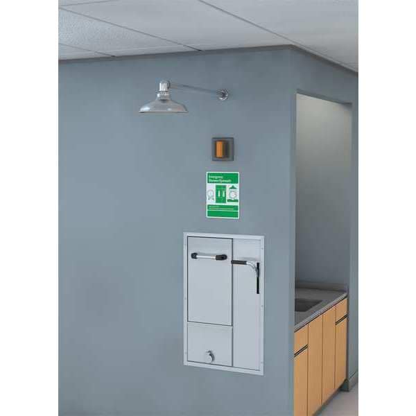 Guardian Equipment Shower with Eyewash, Wall Mount, Stainless Steel Pipe, 33 in H, Stainless Steel Bowl - GBF2172