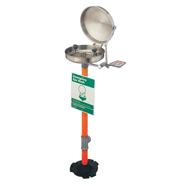 Guardian Equipment Plumbed Eyewash, Floor Mount, Plumbed, 38 in H., 16 in W - G1825BC