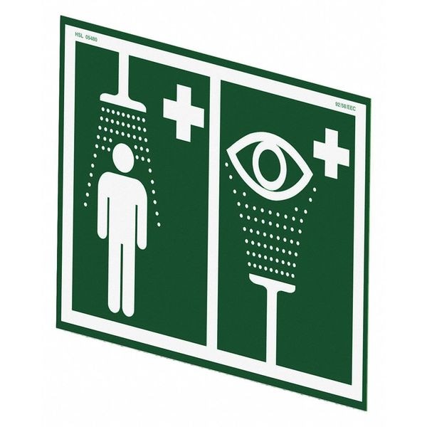Hughes Safety Showers Safety Shower And Eye/Face Sign, Universl - ES-SIGN