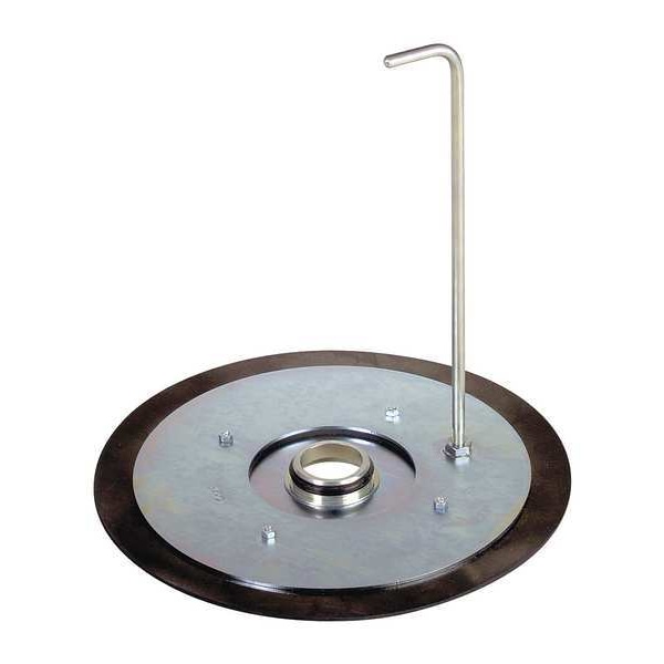 Cox Follower Plate, For Container Size 5 gal, Metal, Dia 2 in, Includes Pull Rod - 7F1016