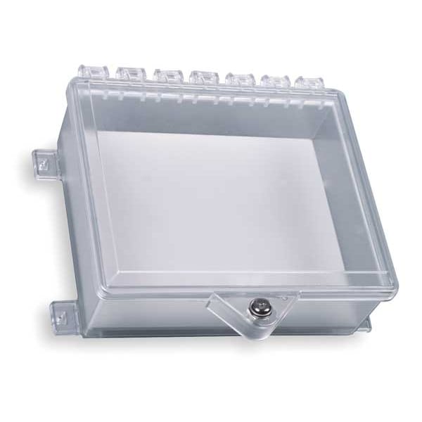 Safety Technology International Surface Mount Clear Poly Enclosure w/Lock, 10-7/8" H x 8-7/8" W - STI-7520