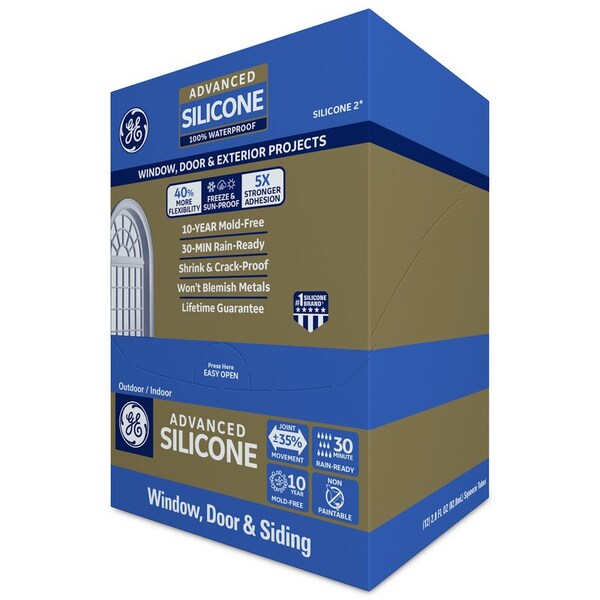 Ge GE Advanced White Silicone 2 Window and Door Caulk Sealant 2.8 oz - M90050