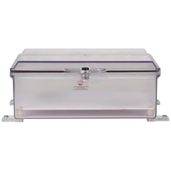 Safety Technology International Surface Mount Clear Poly Protective Cabinet, with Lock, 8-7/8" H, 3-5/8" D - STI-7521