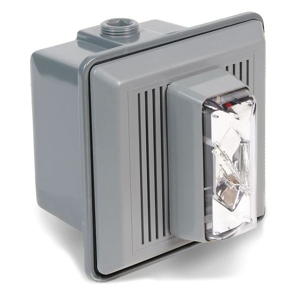 Edwards Signaling Horn Strobe, Clear, 5-1/2 In. H, 24VAC/DC - 868STRC-AQ