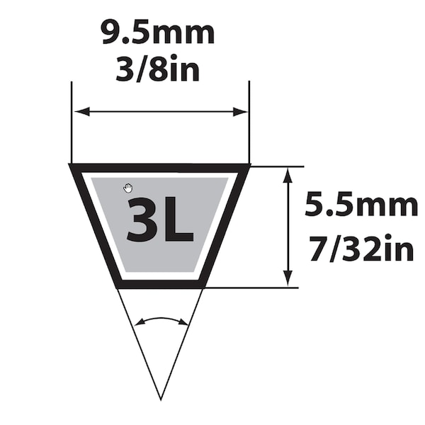 Mbl Mitsuboshi FHP General Utility V-Belt 0.38 in. W X 19 in. L For Fractional Horsepower Motors - 3L190A