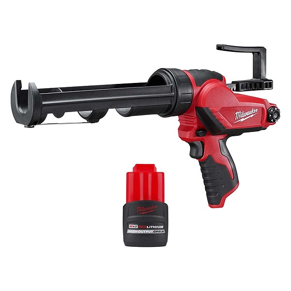 Milwaukee Tool Caulk Gun and Battery - 2441-20, 48-11-2425