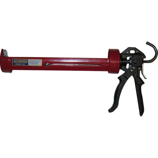 Newborn Caulk Gun, 29 oz Container Size, Steel, 18:01, Revolving Half Barrel Frame, Black/Red - 255