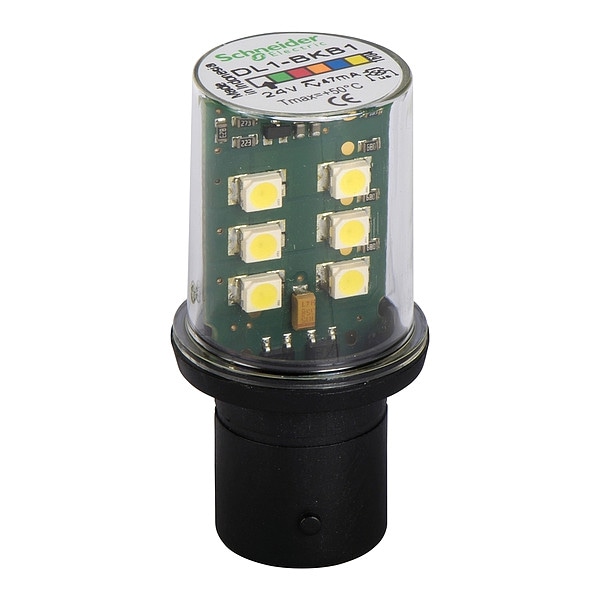 Schneider Electric Flashing LED Lamp, White, 24VAC/DC, 7W - DL1BKB1