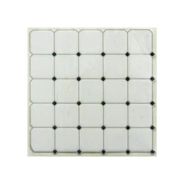Totalturf Black & White Diamond Stick Tiles - Pack of 4 - TO489994