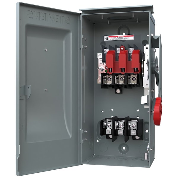 Interruptor de Seguridad con Fusible Siemens, Uso Pesado, 600V AC, 3PST, 60 A, NEMA 3R - HF362R