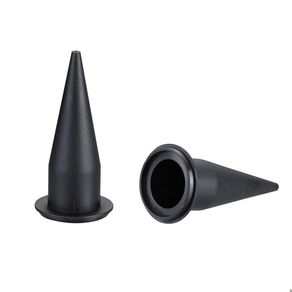 Irion-America Wide Cone Plastic Nozzle Tip for Caulk Sausage Guns, Black - 90057