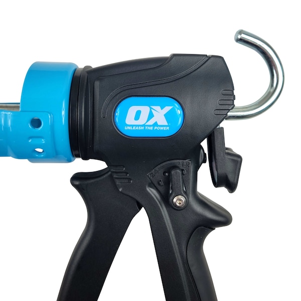 Ox Tools Pro 10-Ounce / 310ml Dual Thrust Caulk Gun, 12:1 & 24:1 Thrust Ratio - OX-P045430