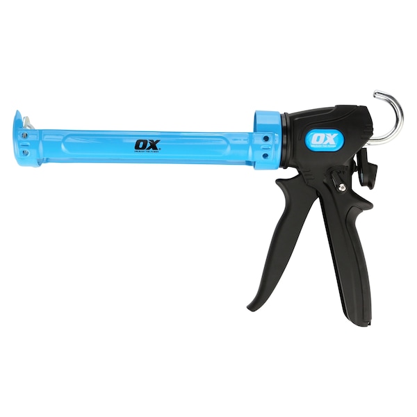 Ox Tools Pro 10-Ounce / 310ml Dual Thrust Caulk Gun, 12:1 & 24:1 Thrust Ratio - OX-P045430