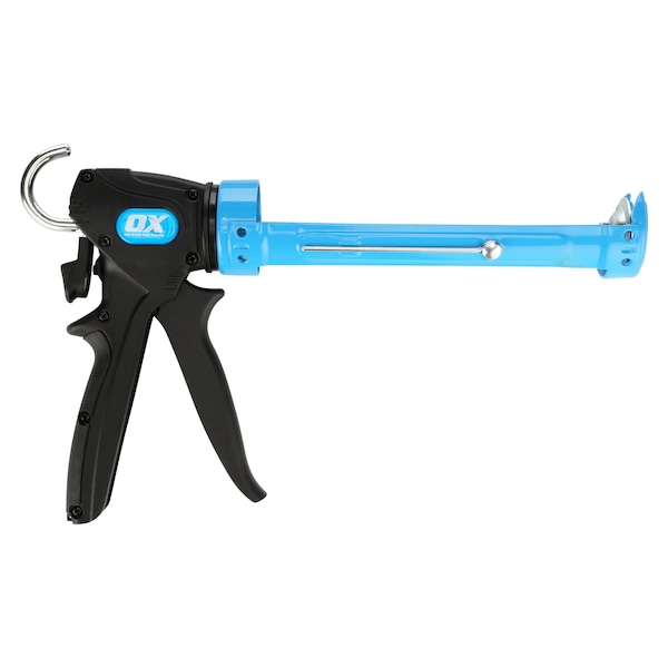 Ox Tools Pro 10-Ounce / 310ml Dual Thrust Caulk Gun, 12:1 & 24:1 Thrust Ratio - OX-P045430