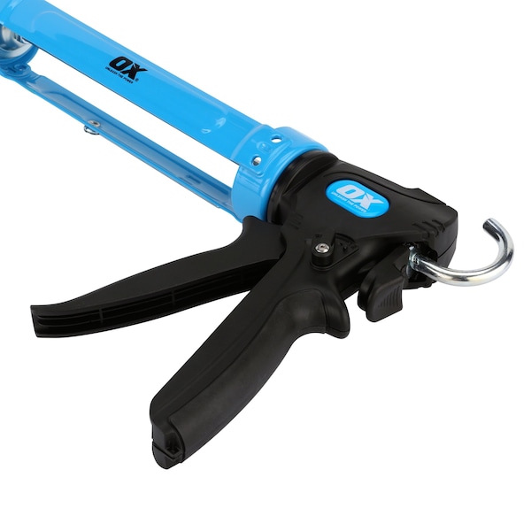 Ox Tools Pro 10-Ounce / 310ml Dual Thrust Caulk Gun, 12:1 & 24:1 Thrust Ratio - OX-P045430