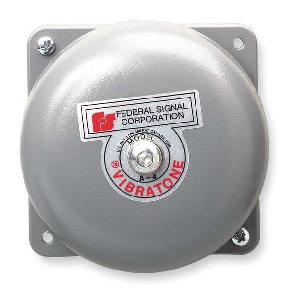 Federal Signal Bell, 120VAC, 0.08 AC, Gray - 504-120-1