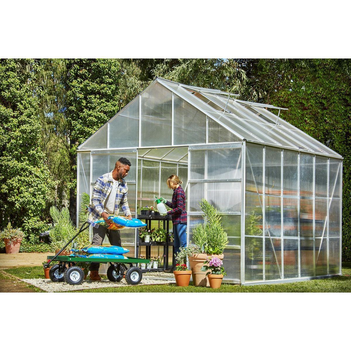 One Stop Gardens 10 ft. x 12 ft. Greenhouse with 4 Vents - 93358 ...