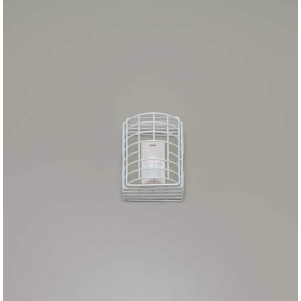 Safety Technology International Surface Mount White Coated Steel Motion Detector Guard 7" H - STI-9621
