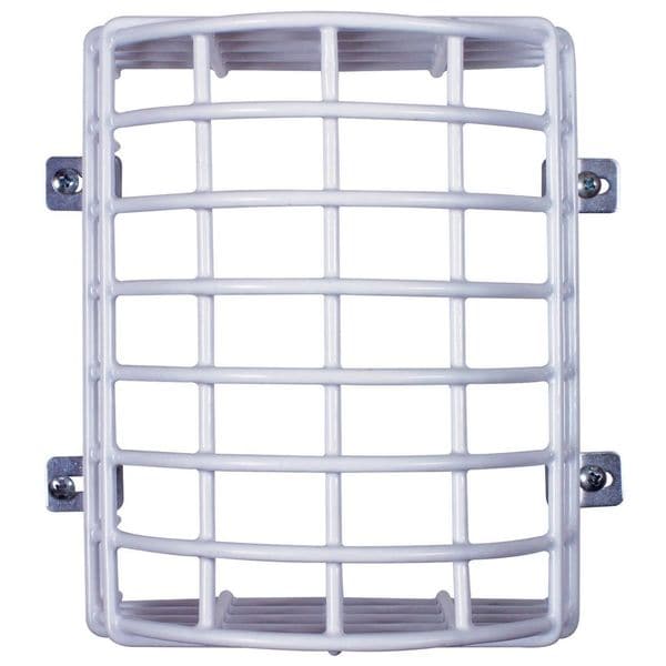 Safety Technology International Surface Mount White Coated Steel Motion Detector Guard 7" H - STI-9621