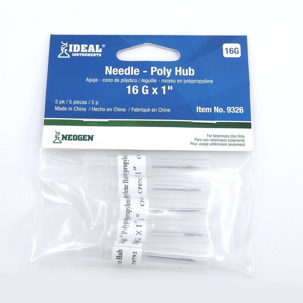 Neogen Hub Needle, 16 ga, 1 in L, 5PK - 9326