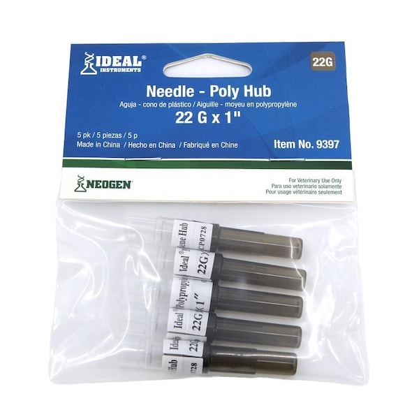 Neogen Needle, 22 ga, 1 in L, 5PK - 9397
