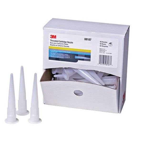 3M 08187, THREADED CARTRIDGE NOZZLE, 50/CAR, 50PK - 7010328467
