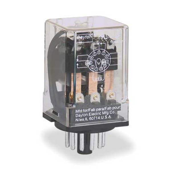 Relé de Propósito General Dayton, 24V AC Coil Volts, Octal, 11 Pines, 3PDT - 3X741