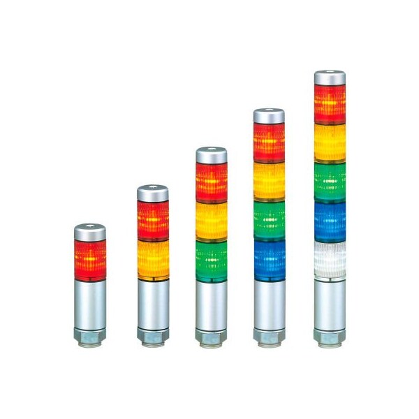Patlite Usa Corporation Patlite Continuous Light, 45mm, NPN & PNP Compatible, Red/Amber/Green Light, AC/DC24V - MPS-302-RYG