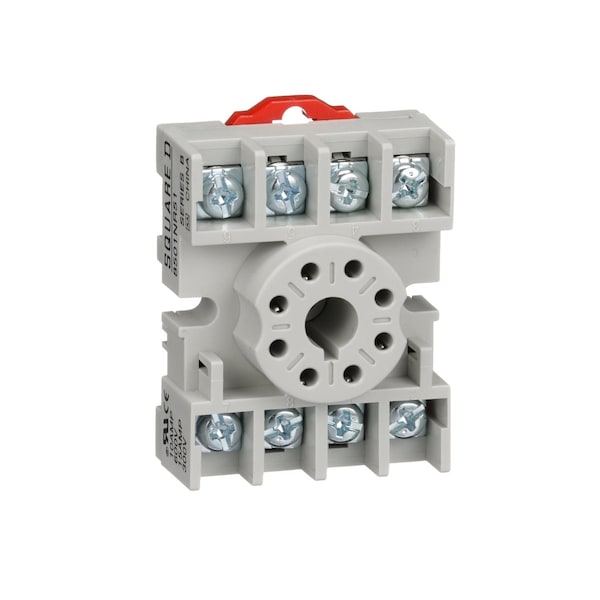 Relevador enchufable Square D, Tipo N, base de relevador, 8 pines tubulares, de un solo nivel, para relevadores 8510KP y temporizadores 9050JCK, empaquetado a granel - 8501NR51B