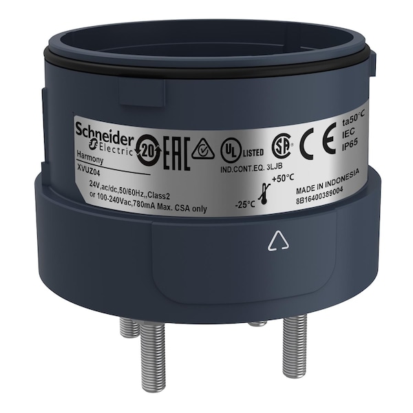 Schneider Electric Fixing unit for modular tower lights, Harmony XVU, black, 60mm, 4 pins direct mounting - XVUZ04