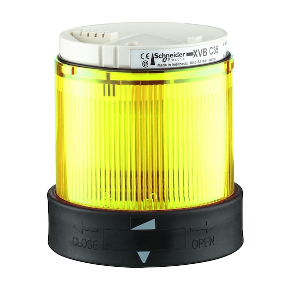 Schneider Electric Indicator bank, Harmony XVB, illuminated unit, plastic, yellow, 70mm, flashing, for bulb or LED, 48. 230V AC - XVBC4M8