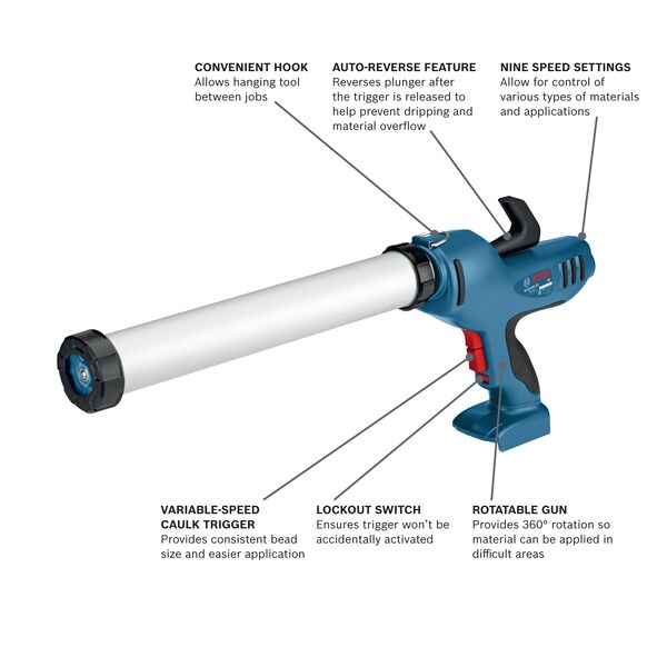 Bosch Caulk and Adhesive Gun, 18V - GCG18V-20N