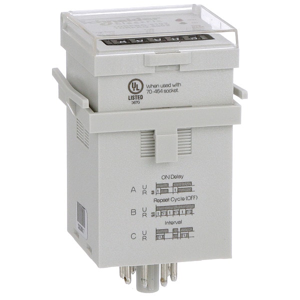 Relevador de retardo de tiempo Schneider Electric, 12 a 240VAC/DC, 12A, DPDT - TDRPRO-5102.