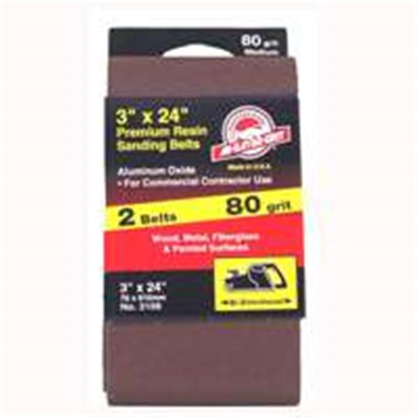 Gator Finishing 3156 Aluminium Oxide Belt 3 x 24 In. 80 Grit - 1262104