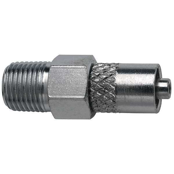 Zoro Select Male Luer to 1/8 NPT Male, NPT, Plated Brass, Silver - G513