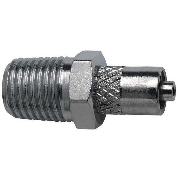 Zoro Select Male Luer to 1/4 NPT Male, NPT, Plated Brass, Silver - G512