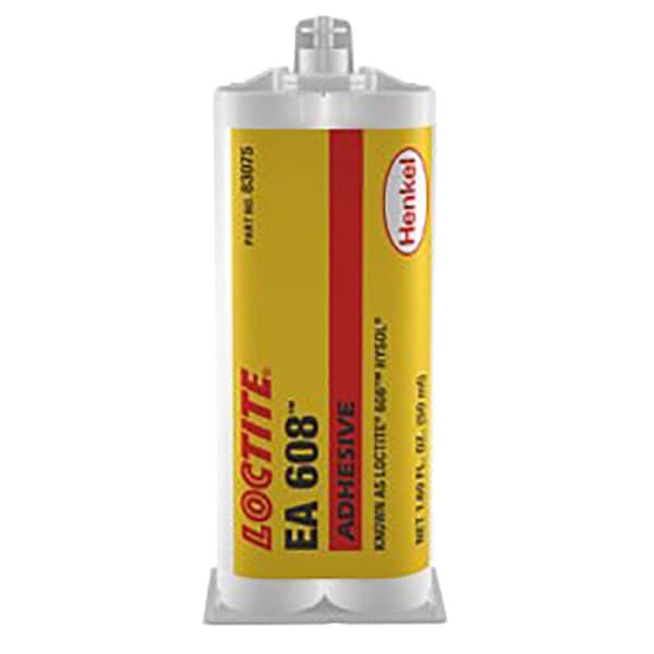 Loctite Glue, 608 Series, Clear, 2 oz, Bottle, 1:01 Mix Ratio, 15 min Functional Cure - 398455