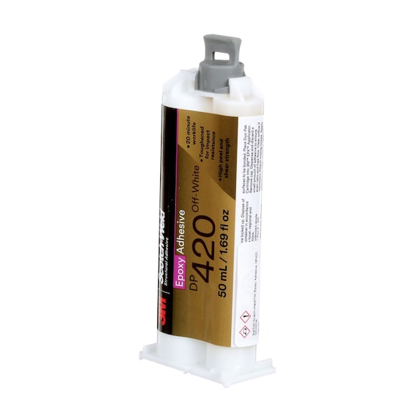 3M Epoxy Adhesive, DP420 Series, Off-White, Dual-Cartridge, 2:01 Mix Ratio, 2 hr Functional Cure - DP420