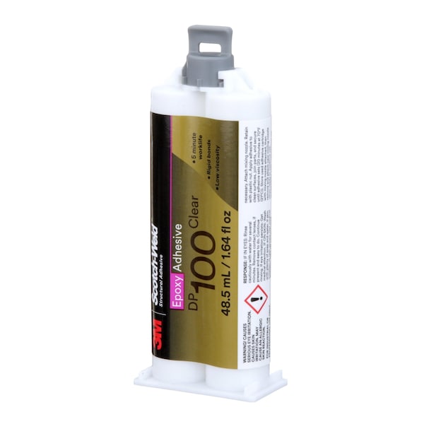 3M Epoxy Adhesive, DP100 Series, Clear, Dual-Cartridge, 1:01 Mix Ratio, 20 min Functional Cure - 100