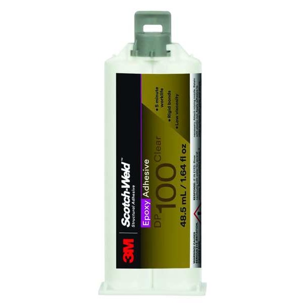 3M Epoxy Adhesive, DP100 Series, Clear, Dual-Cartridge, 1:01 Mix Ratio, 20 min Functional Cure - 100