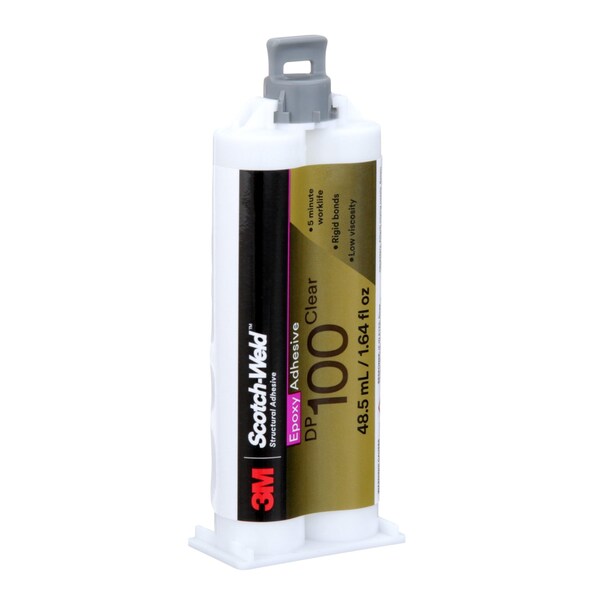 3M Epoxy Adhesive, DP100 Series, Clear, Dual-Cartridge, 1:01 Mix Ratio, 20 min Functional Cure - 100