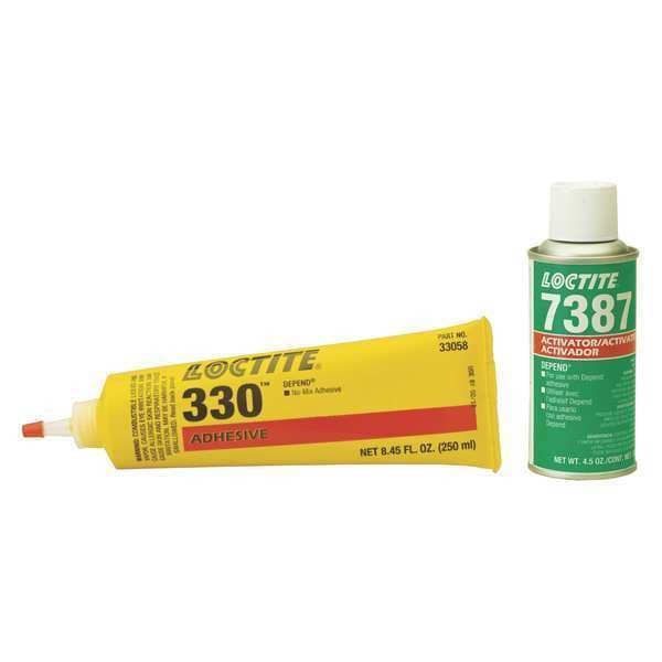 Loctite Epoxy Adhesive, 330 Series, Gray, Can, No Mix Mix Ratio, 5 min Functional Cure - 1691005