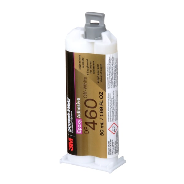3M Epoxy Adhesive, DP460 Series, Off-White, Dual-Cartridge, 2:01 Mix Ratio, 1 hr Functional Cure - 460