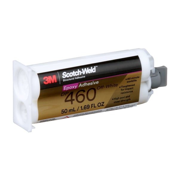 3M Epoxy Adhesive, DP460 Series, Off-White, Dual-Cartridge, 2:01 Mix Ratio, 1 hr Functional Cure - 460