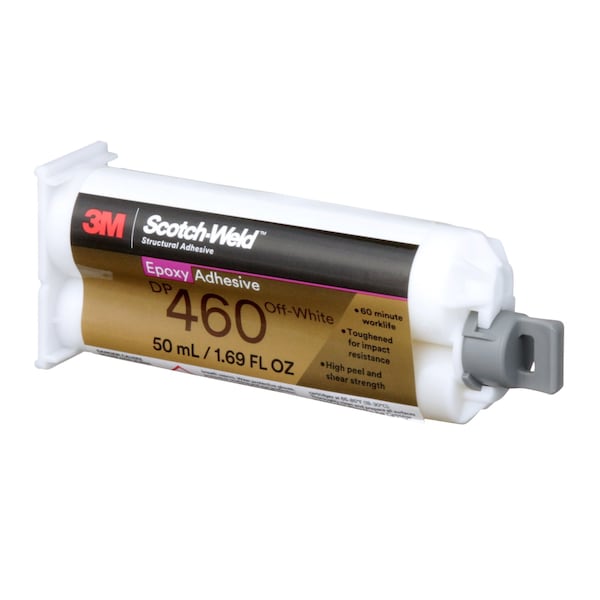 3M Epoxy Adhesive, DP460 Series, Off-White, Dual-Cartridge, 2:01 Mix Ratio, 1 hr Functional Cure - 460